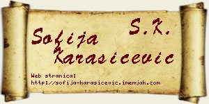 Sofija Karašićević vizit kartica